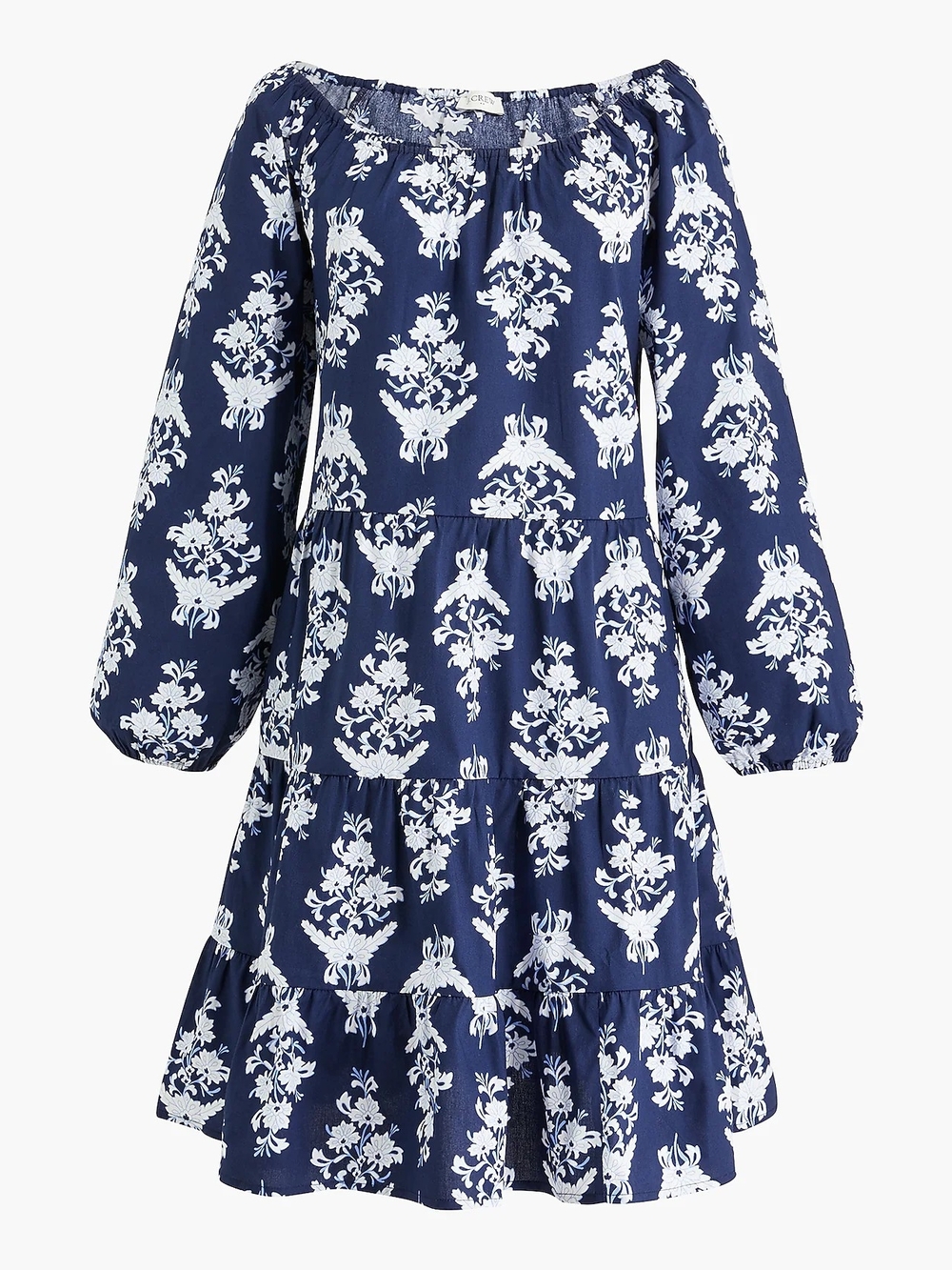 1Floral cotton-blend poplin raglan tiered mini dress J.Crew XS